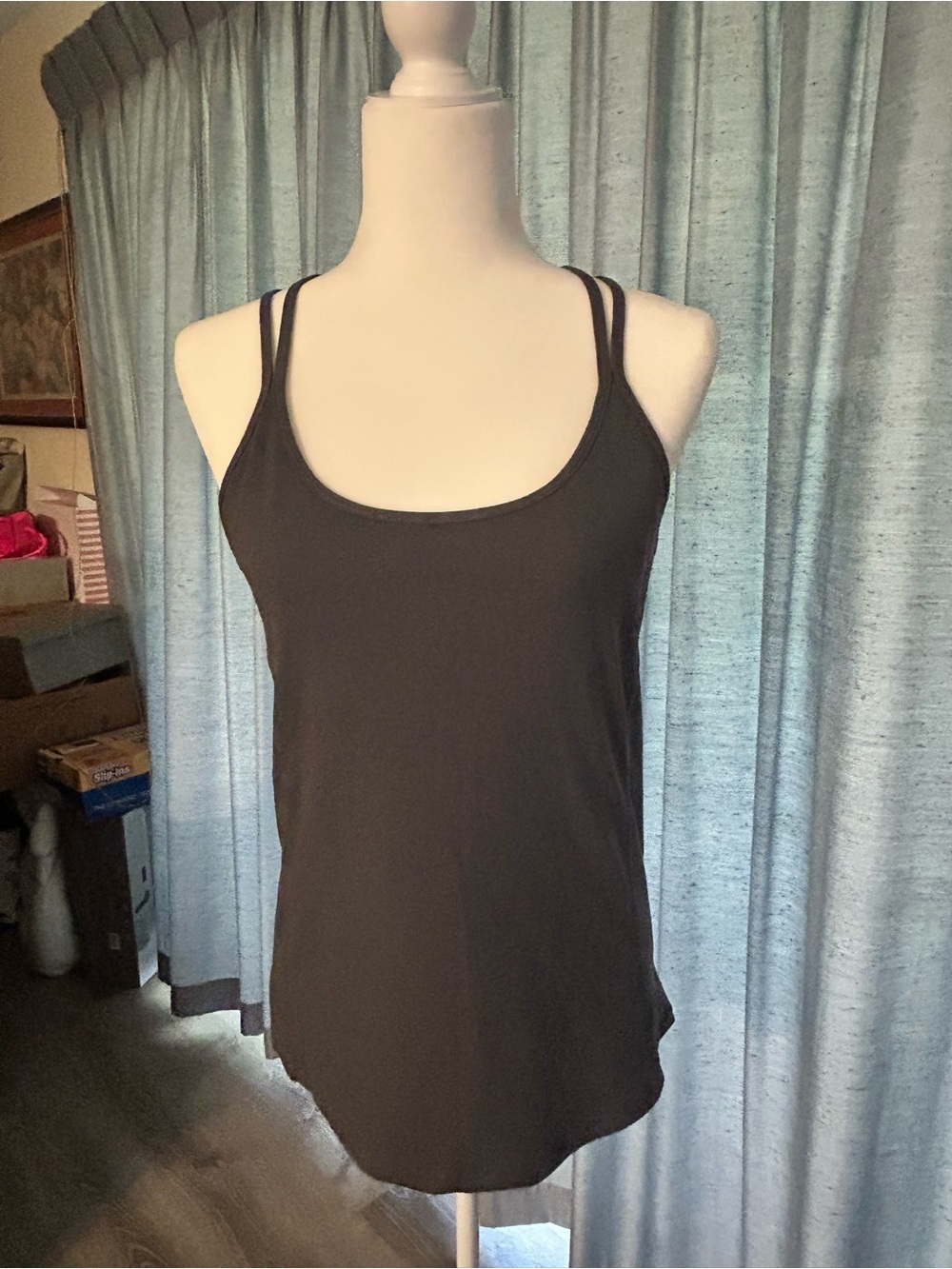 Women’s Double-Strap Grey Tank Top
